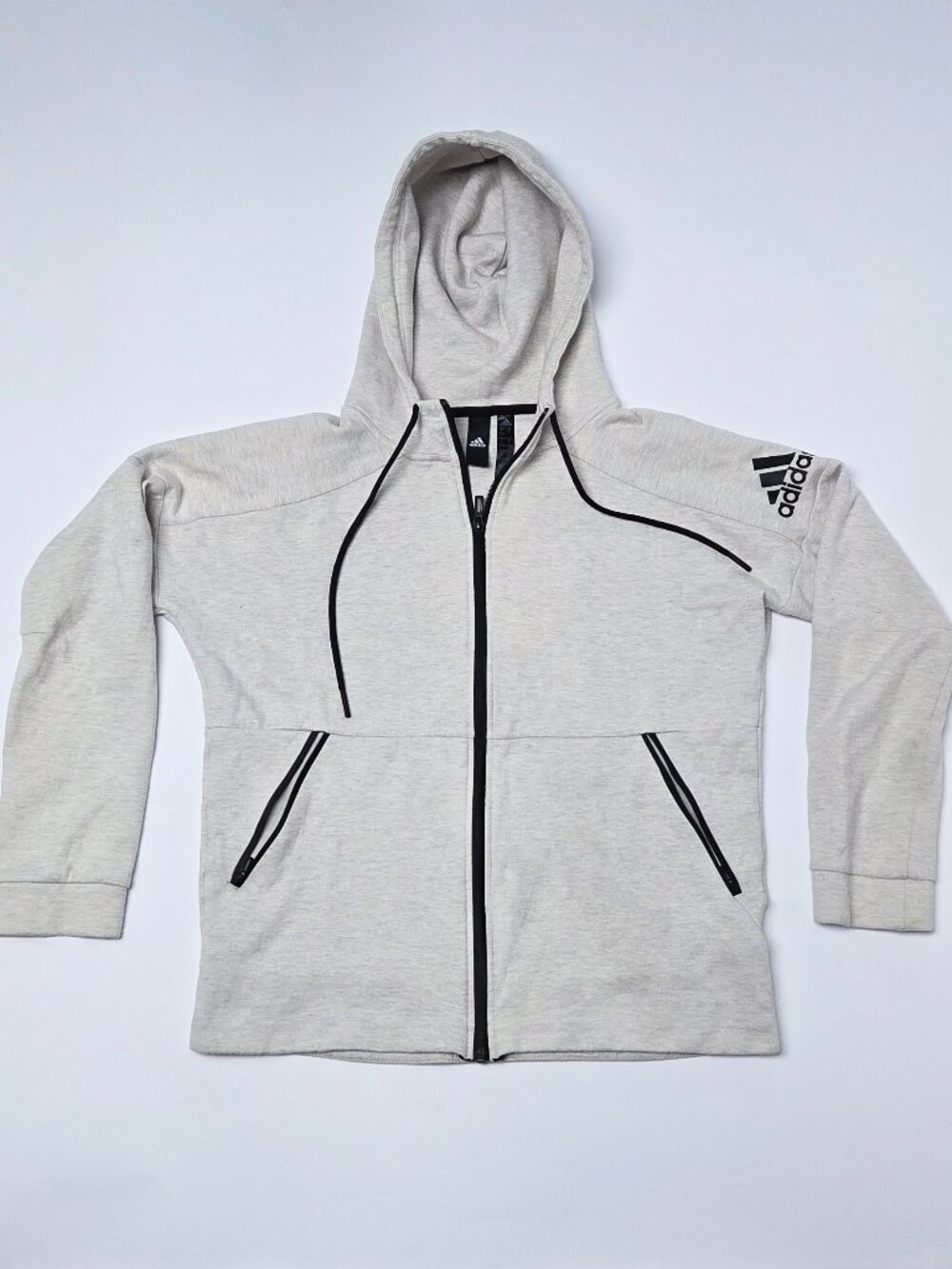 Adidas | Women's Full Zip Hooded Athletic Casual Jacket - Heather Grey